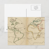 Postale Carte du monde avec tropiques (Devant / Derrière)