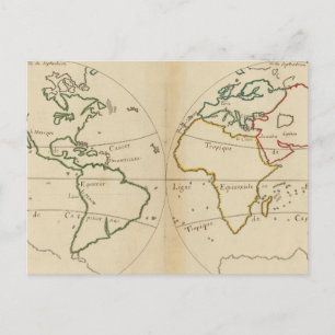 Postale Carte du monde avec tropiques
