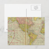 Postale Carte du monde avec voies de navigation (Devant / Derrière)