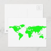 Postale Carte du monde blanc vert (Devant / Derrière)