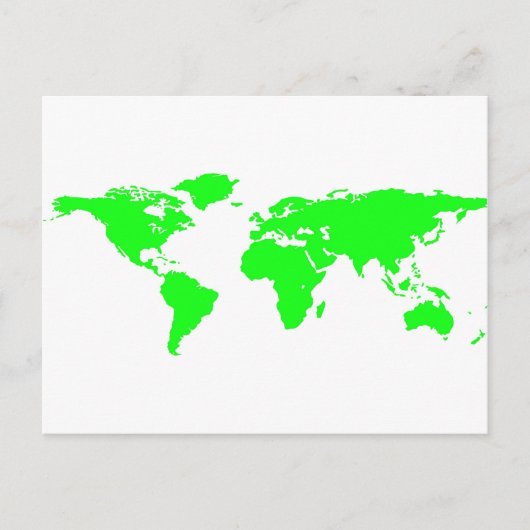 Postale Carte du monde blanc vert (Devant)