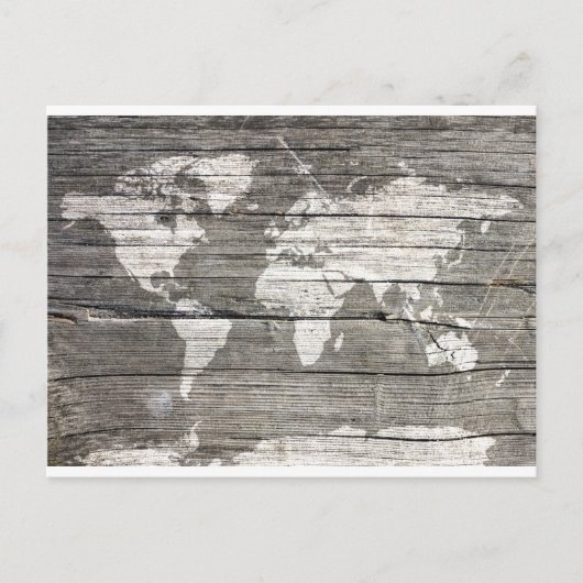 Postale carte du monde bois 8 (Devant)