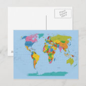 Postale Carte du monde brillant (Devant / Derrière)