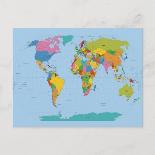Postale Carte du monde brillant (Devant)