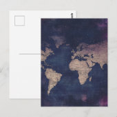 Postale Carte du monde céleste violette vintage (5) (Devant / Derrière)