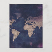 Postale Carte du monde céleste violette vintage (5) (Devant)