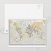 Postale Carte du monde classique (Devant / Derrière)