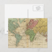 Postale Carte du monde colorée (Devant / Derrière)