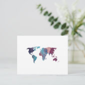Postale Carte du monde colorée Silhouette (Debout devant)