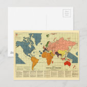 Postale Carte du monde d'après-guerre (1942) (Devant / Derrière)