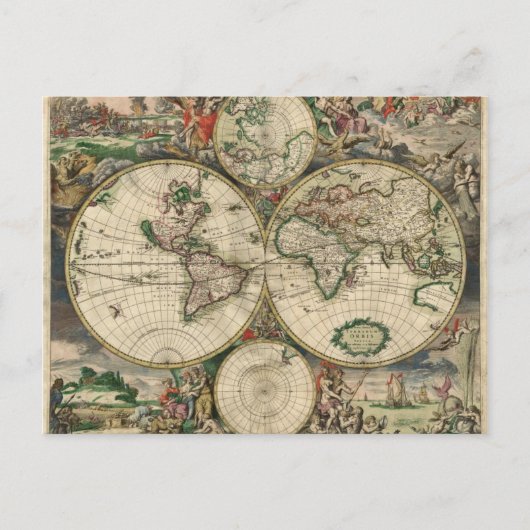 Postale Carte du monde de 1689 (Devant)