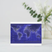 Postale carte du monde de la lumière électrique (Debout devant)