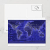 Postale carte du monde de la lumière électrique (Devant / Derrière)