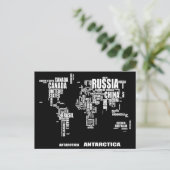 Postale Carte du monde de typographie (Debout devant)