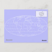 Postale carte du monde des couleurs rouges (Dos)