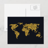 Postale Carte du monde des points d'or (Devant / Derrière)