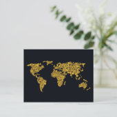 Postale Carte du monde des points d'or (Debout devant)