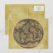 Postale Carte du monde d'Ortelius (Devant / Derrière)