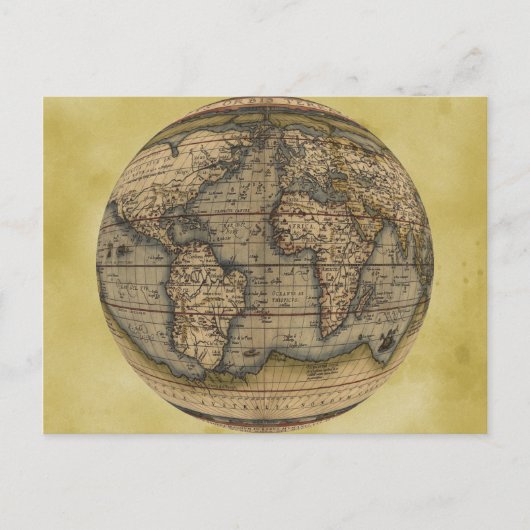 Postale Carte du monde d'Ortelius (Devant)