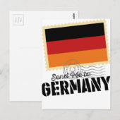 Postale Carte du monde du drapeau de l'Allemagne classique (Devant / Derrière)