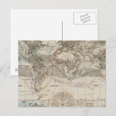 Postale Carte du monde du flux d'air (Devant / Derrière)