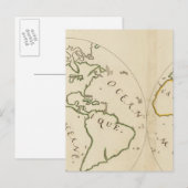 Postale Carte du monde en 4 parties (Devant / Derrière)