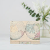 Postale Carte du monde en double hémisphère (Debout devant)