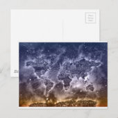 Postale carte du monde galaxie 2 (Devant / Derrière)