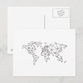 Postale Carte du monde géométrique (Devant / Derrière)