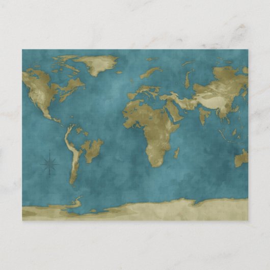 Postale Carte du monde inondée (Devant)