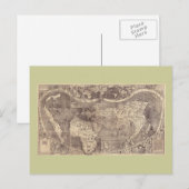 Postale Carte du monde Martin Waldseemuller 1507 (Devant / Derrière)