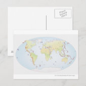 Postale Carte du monde montrant les sites d'activité volca (Devant / Derrière)