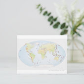 Postale Carte du monde montrant les sites d'activité volca (Debout devant)