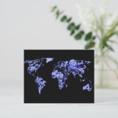 Postale Carte du monde noir bleu (Debout devant)