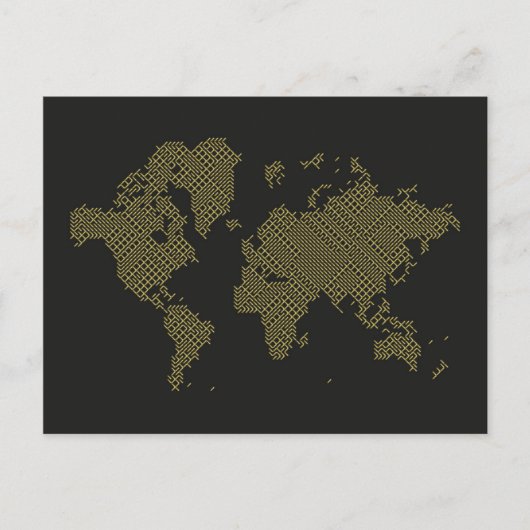Postale Carte du monde numérique (Devant)