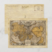 Postale Carte du monde Orontius Finaeus, 1531 (Devant / Derrière)