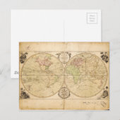 Postale Carte du monde par Carington Bowles (1791) (Devant / Derrière)