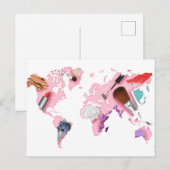 Postale Carte du monde Pastel Comestics (Devant / Derrière)