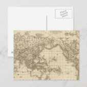 Postale Carte du monde physique (Devant / Derrière)