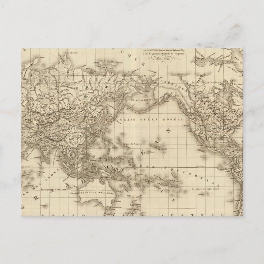 Postale Carte du monde physique (Devant)