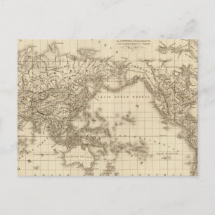 Postale Carte du monde physique