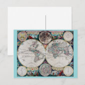 Postale carte du monde vintage (Devant / Derrière)