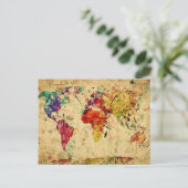 Postale carte du monde vintage (Debout devant)