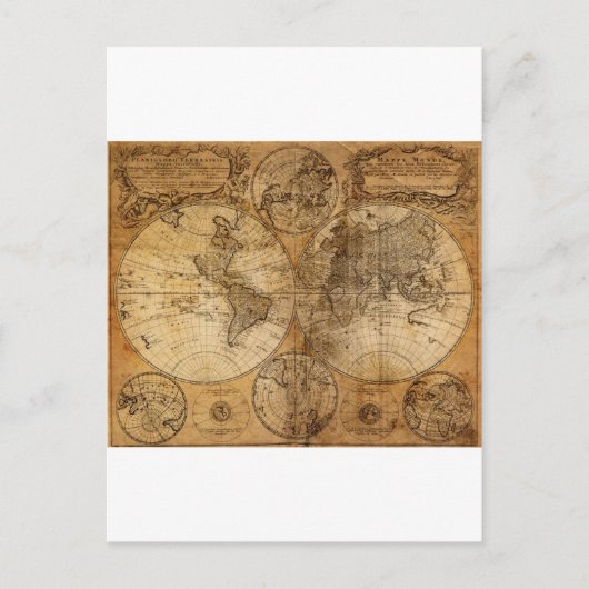 Postale Carte du monde Vintage (Devant)