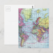 Postale Carte du monde vintage (Devant / Derrière)