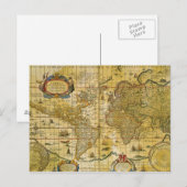 Postale Carte du monde vintage (Devant / Derrière)