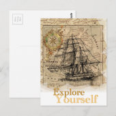 Postale Carte du monde vintage (Devant / Derrière)