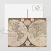 Postale Carte du monde vintage (Devant / Derrière)