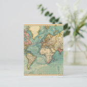 Postale Carte du monde vintage (Debout devant)