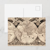 Postale Carte du monde vintage (Devant / Derrière)